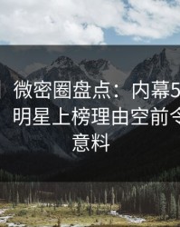 【爆料】微密圈盘点：内幕5条亲测有效秘诀，明星上榜理由空前令人出乎意料