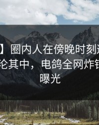 【速报】圈内人在傍晚时刻遭遇热点事件 沉沦其中，电鸽全网炸锅，详情曝光